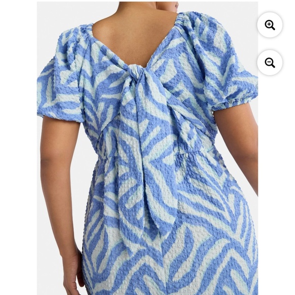 Time and Tru Women’s Zebra Tie Dye Blue Midi Dress Size XL NWT - Picture 3 of 9